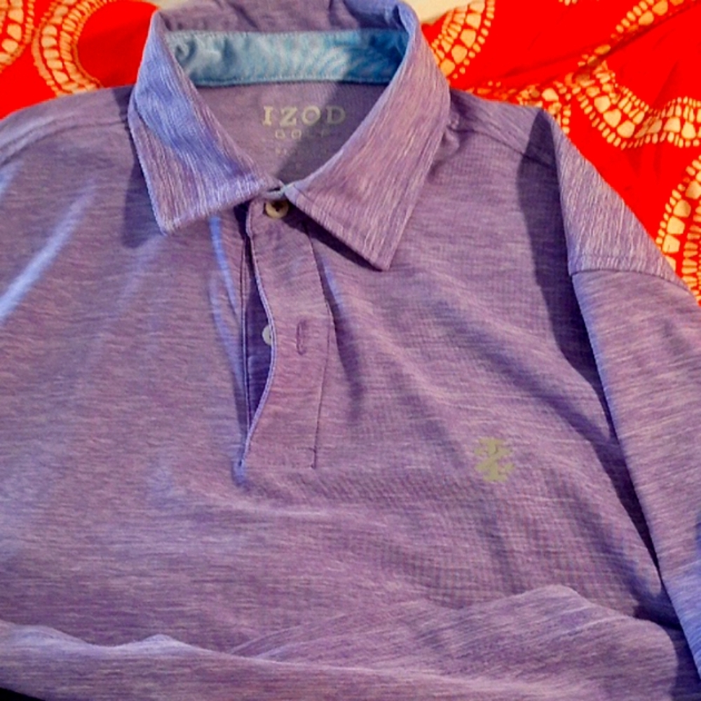 Izod Golf Short Sleeve Polo Shirt, small purple lavenderish EUC